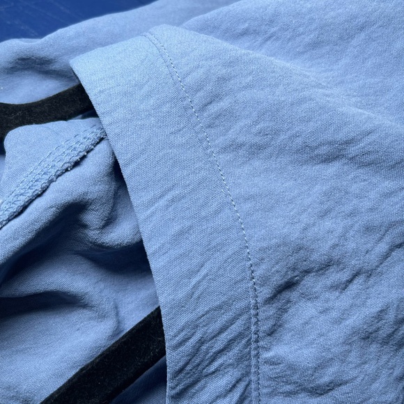 Lucky Brand Women’s Flutter Cap Sleeve Button Front Blue Midi Dress Size Large - Picture 13 of 13